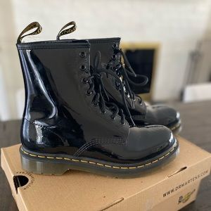 Dr Martens 1460 Marlene Boot in Black Patent Leather. Women’s size 9.